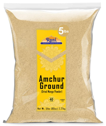 Rani Amchur (Mango) Ground Powder Spice 80Oz (5Lbs) 2.27Kg Bulk ~ All Natural, Indian Origin | No Color | Gluten Friendly | Vegan | Non-Gmo | No Salt Or Fillers