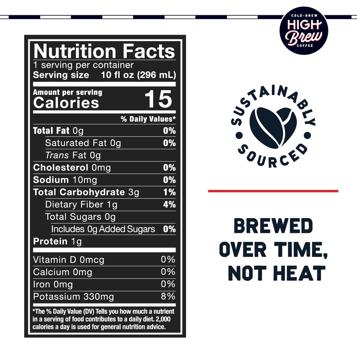High Brew Coffee, Cold Brew, Nitro Black, Sugar Free & Dairy Free, 10 Fl Oz Can (Pack Of 12)