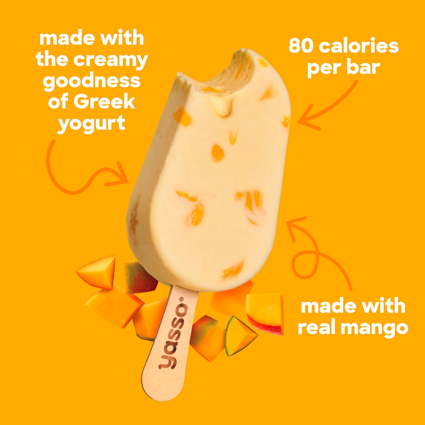 Yasso Frozen Greek Yogurt Bars Creamy Mango Bars 4 Count for a ridiculously creamy frozen snack made with the goodness of greek