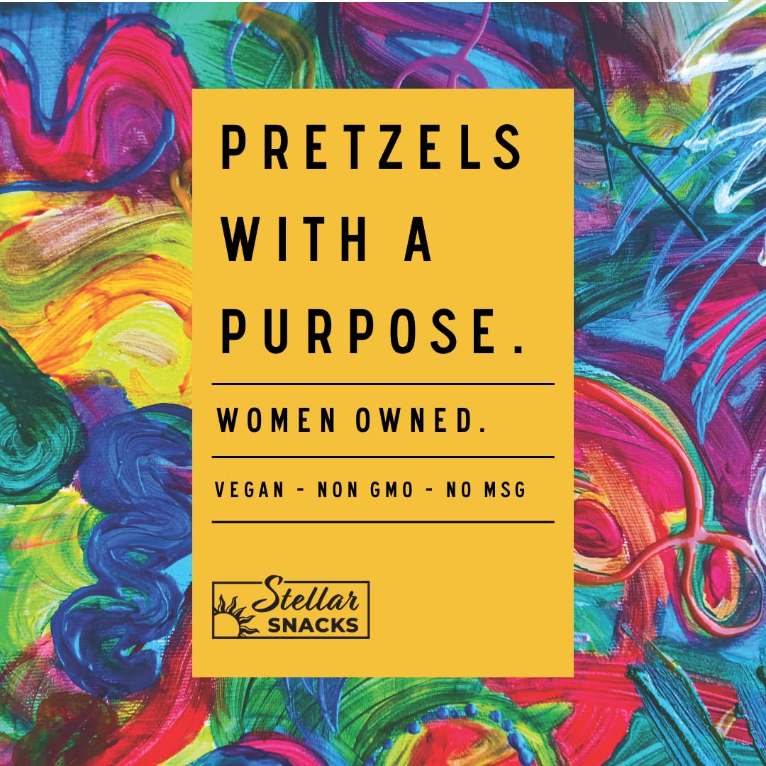 Stellar Snacks Pretzel Braids, Sea Salt, 5 Oz (Pack of 6), Gourmet Pretzel Sticks, Vegan, Kosher, Non GMO, Peanut Free, Healthy