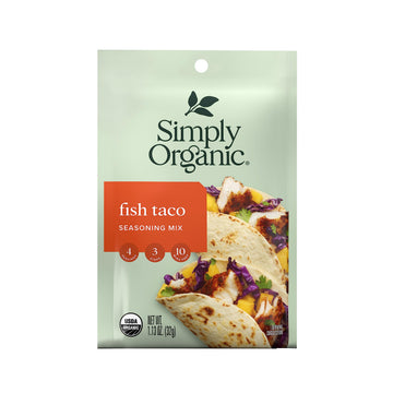 Simply Organic Fish Taco Seasoning, Certified Organic | 1.13 oz | Pack of 3