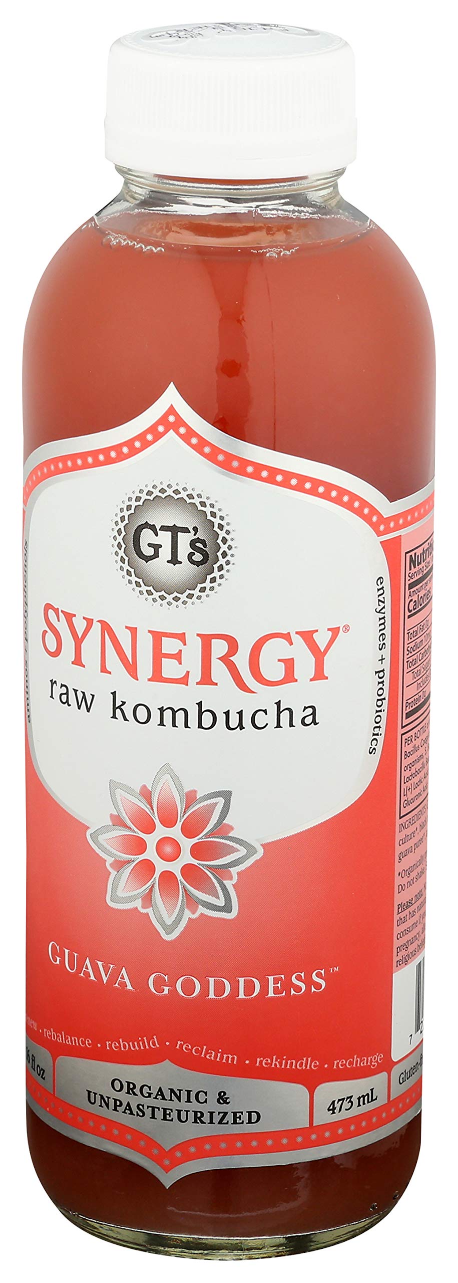 SYNERGY The Real Kombucha - Guava Goddess - 16 fl oz Bottle - Raw Probiotic Drink for Gut Health and Immune Support
