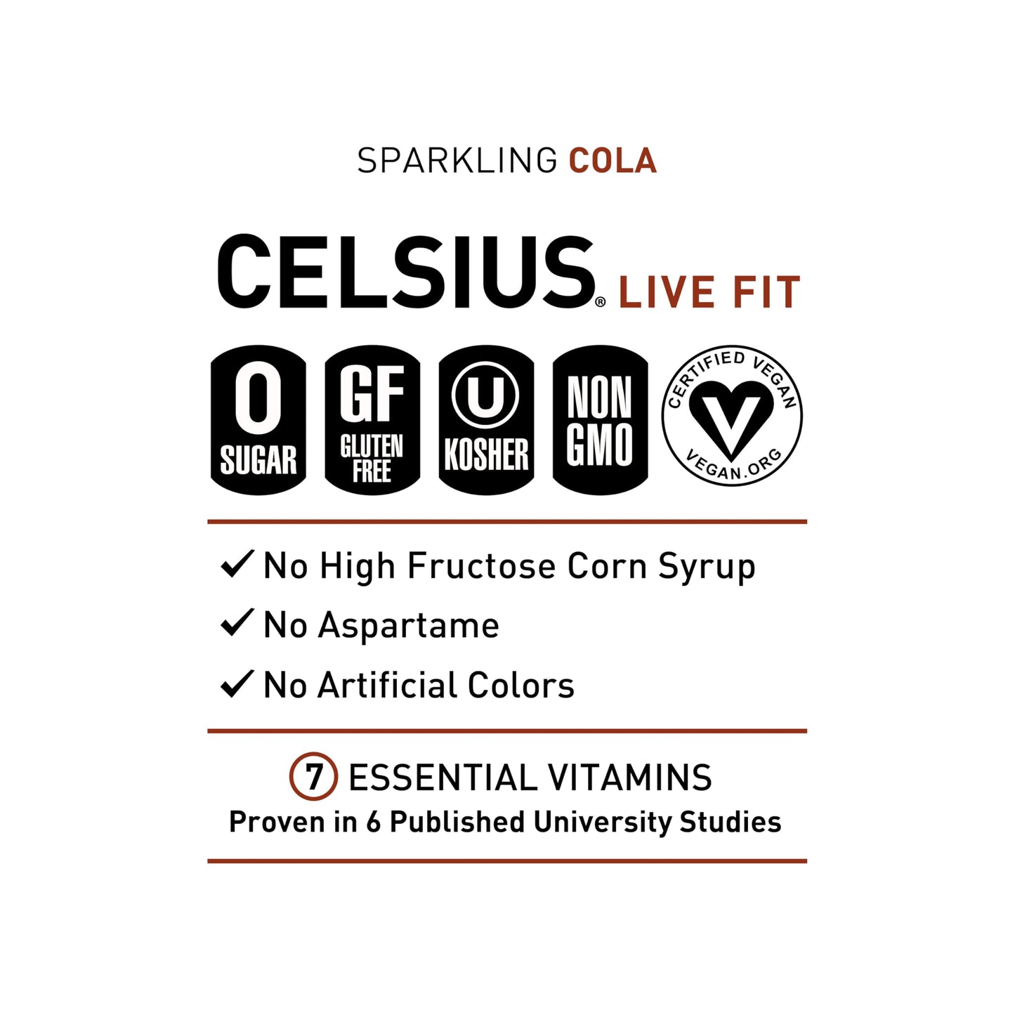 CELSIUS Sparkling Cola Energy Drink, Zero Sugar, 12 Fl Oz (Pack of 12), Model FGSS1207