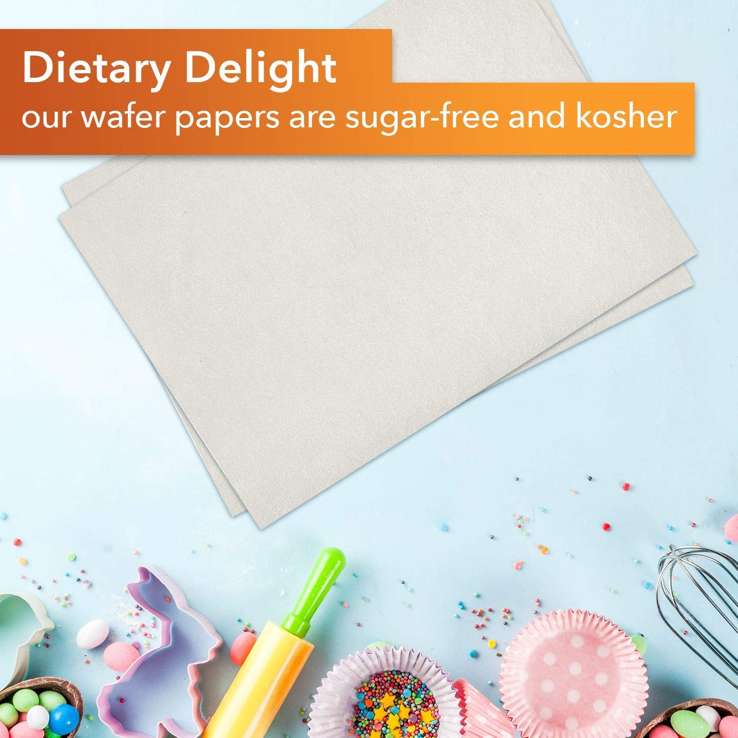 Oasis Supply 100 Piece Edible Rectangle Wafer Paper Pack, 8" By 11", White