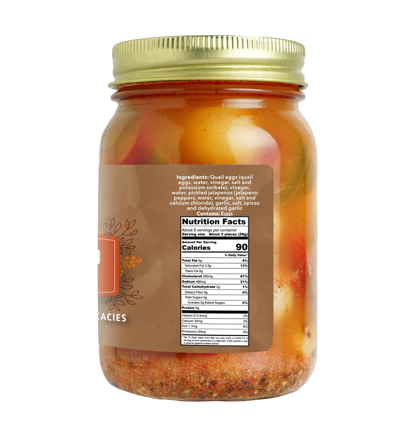 Green Jay Gourmet Cajun Pickled Quail Eggs in a Jar - Fresh Hand Jarred for Cooking & Pantry - Cajun Flavor - Simple Natural Ing