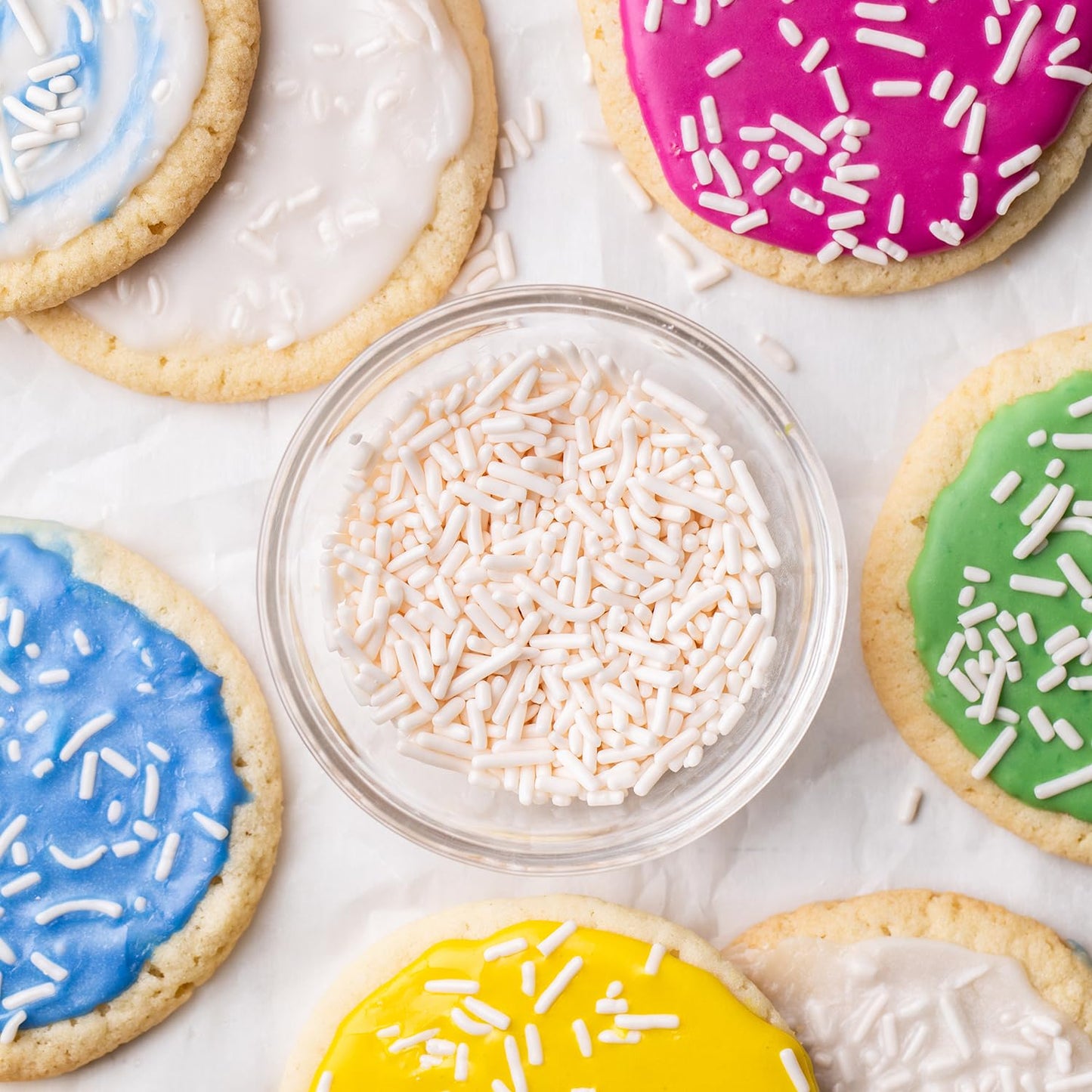 Color Kitchen White Sprinkles Natural Ingredients Baking Cake Decorations, Ice Cream, Cookie, Artificial Dye-Free, Plant-Based C
