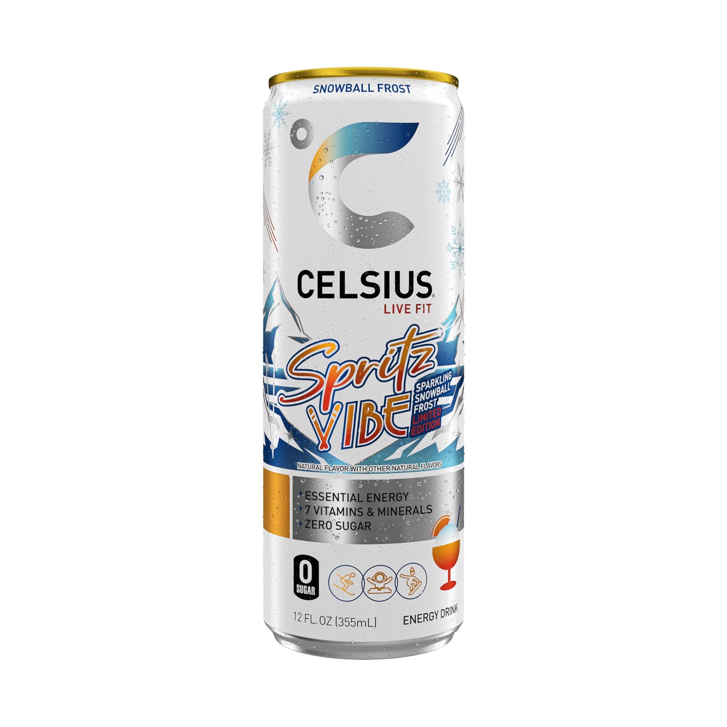 CELSIUS Sparkling Spritz Vibe Limited Edition  Sugar Free Energy Drink  12 Fl Oz (Pack of 12)