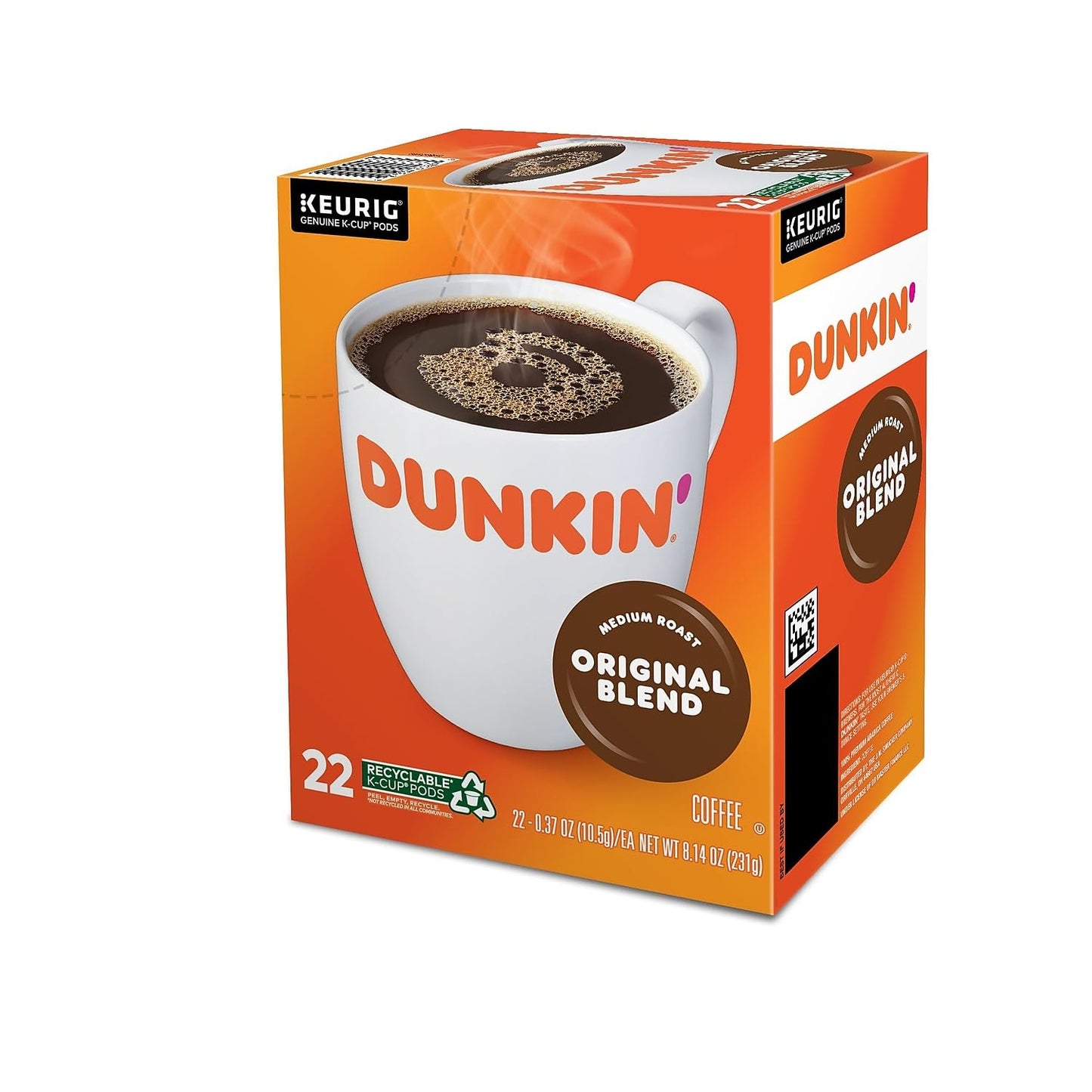 Dunkin' Original Blend Medium Roast Coffee, 22 Keurig K-Cup Pods