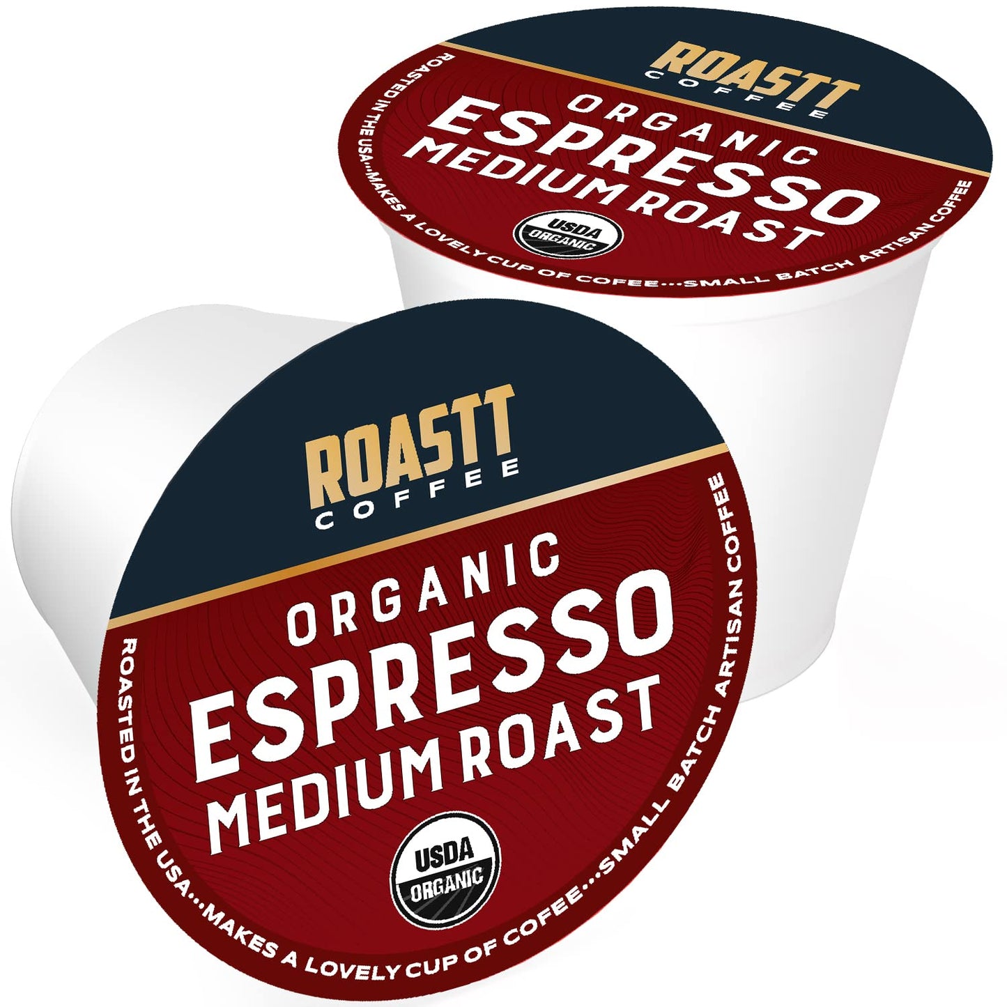 Roastt Coffee Organic Espresso Pods for Keurig, Medium Dark Roast, 36 Count