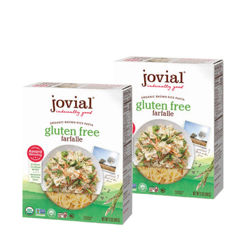 Jovial Whole Grain Brown Rice Farfalle Pasta, Gluten Free, Dairy Free, 12 Oz, 2 Pack