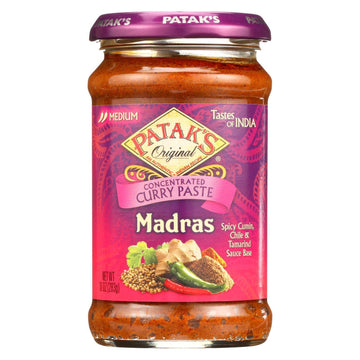 Pataks Paste Curry Madras, 10 Oz Hot
