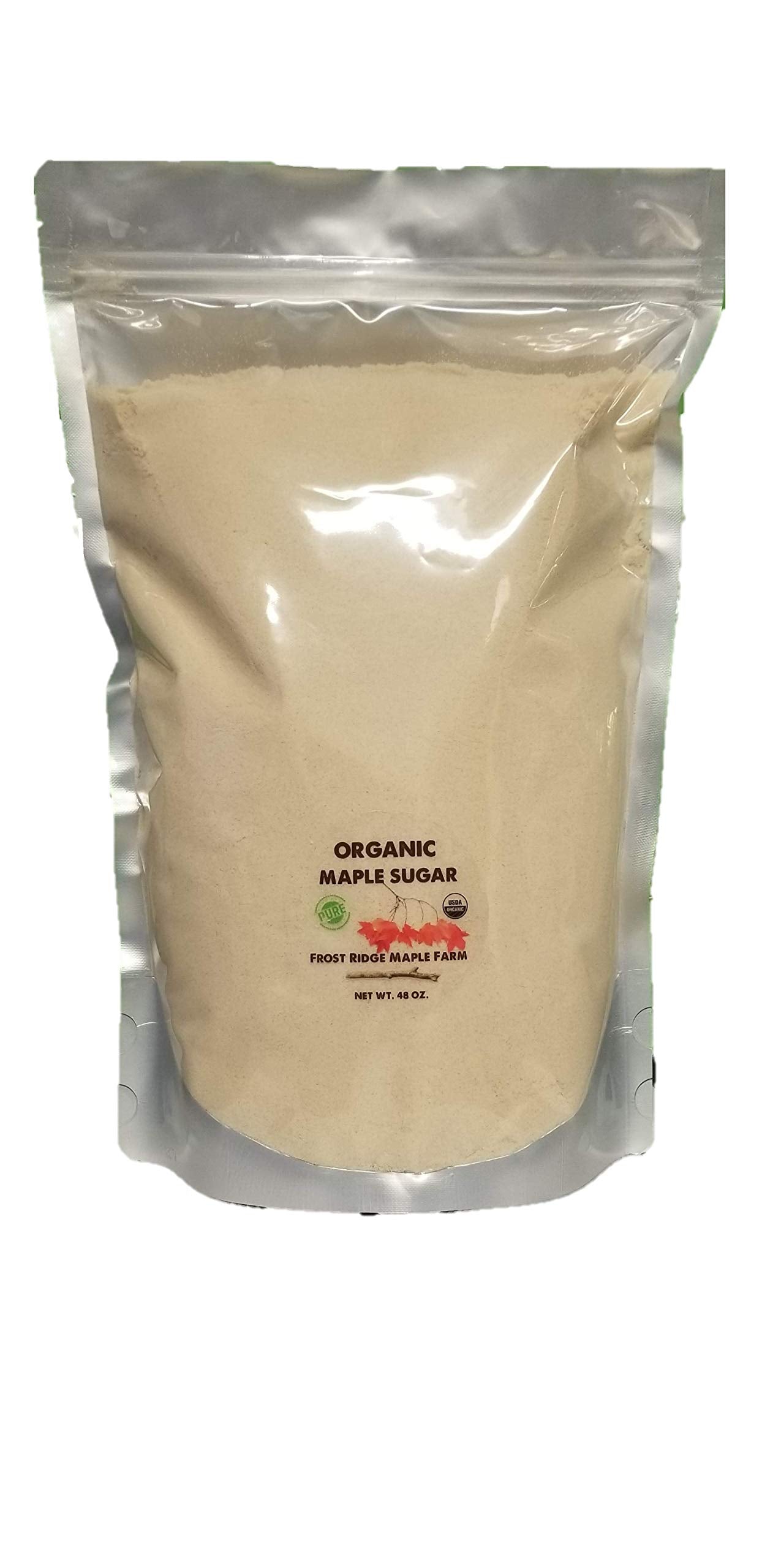 Frost Ridge Maple Farm Powdered Granulated Organic Maple Sugar  High Standard  48 Oz.