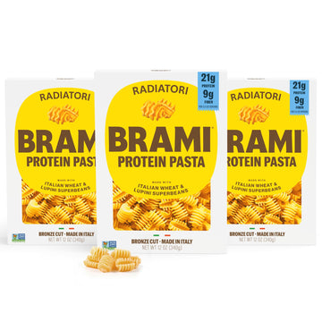 Brami Italian Protein Radiatori Pasta | Low Carb, High Fiber, High Protein | Non-GMO, Keto-Friendly | Made in Italy with Lupini 