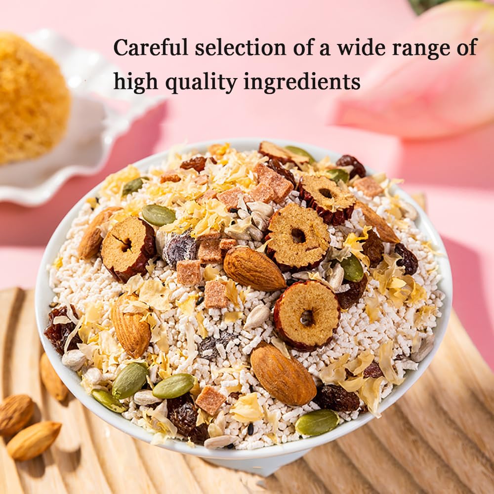 Lotus Root Powder Soup Jujube Nuts Mixed Dried Fruit and White Fungus Soup With lotus Root Powder Lotus 17.6oz/500g