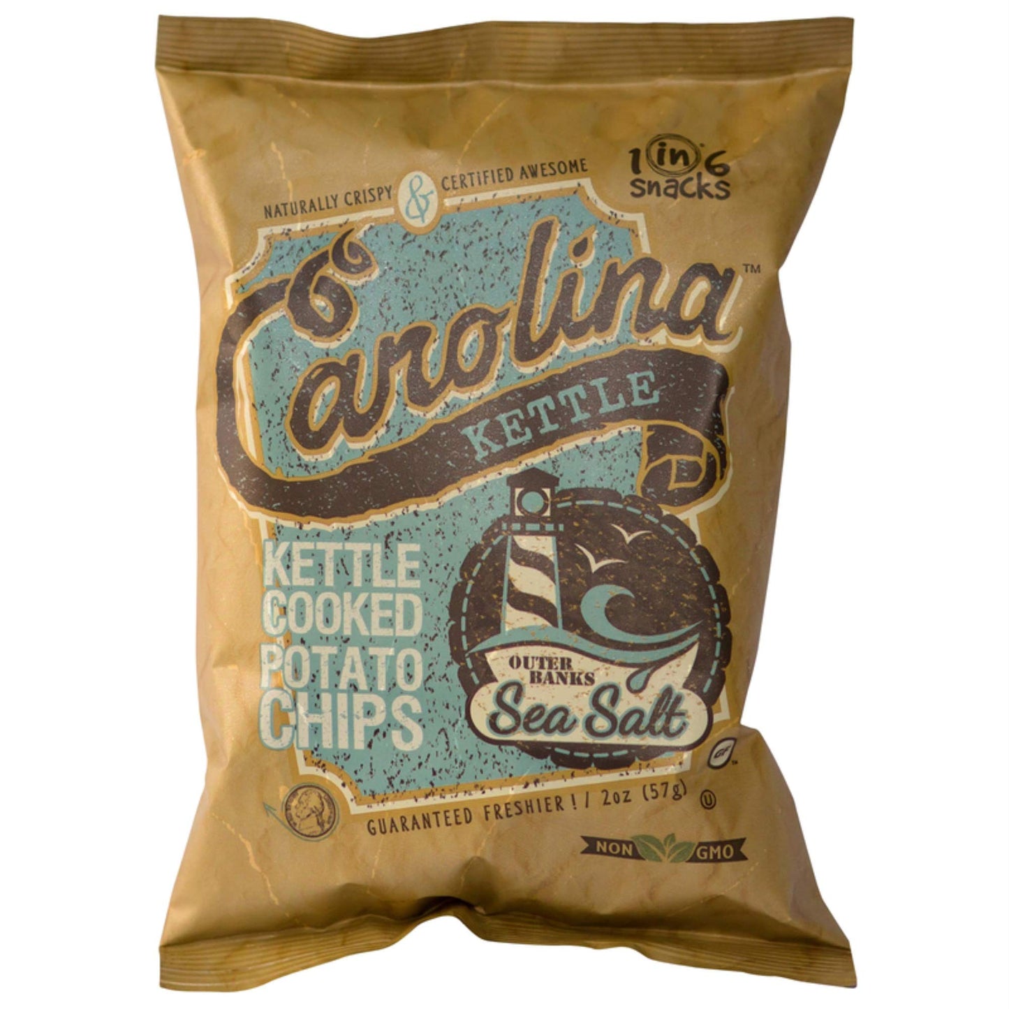 Carolina Kettle potato chips Outer Banks Sea Salt, 2 oz.