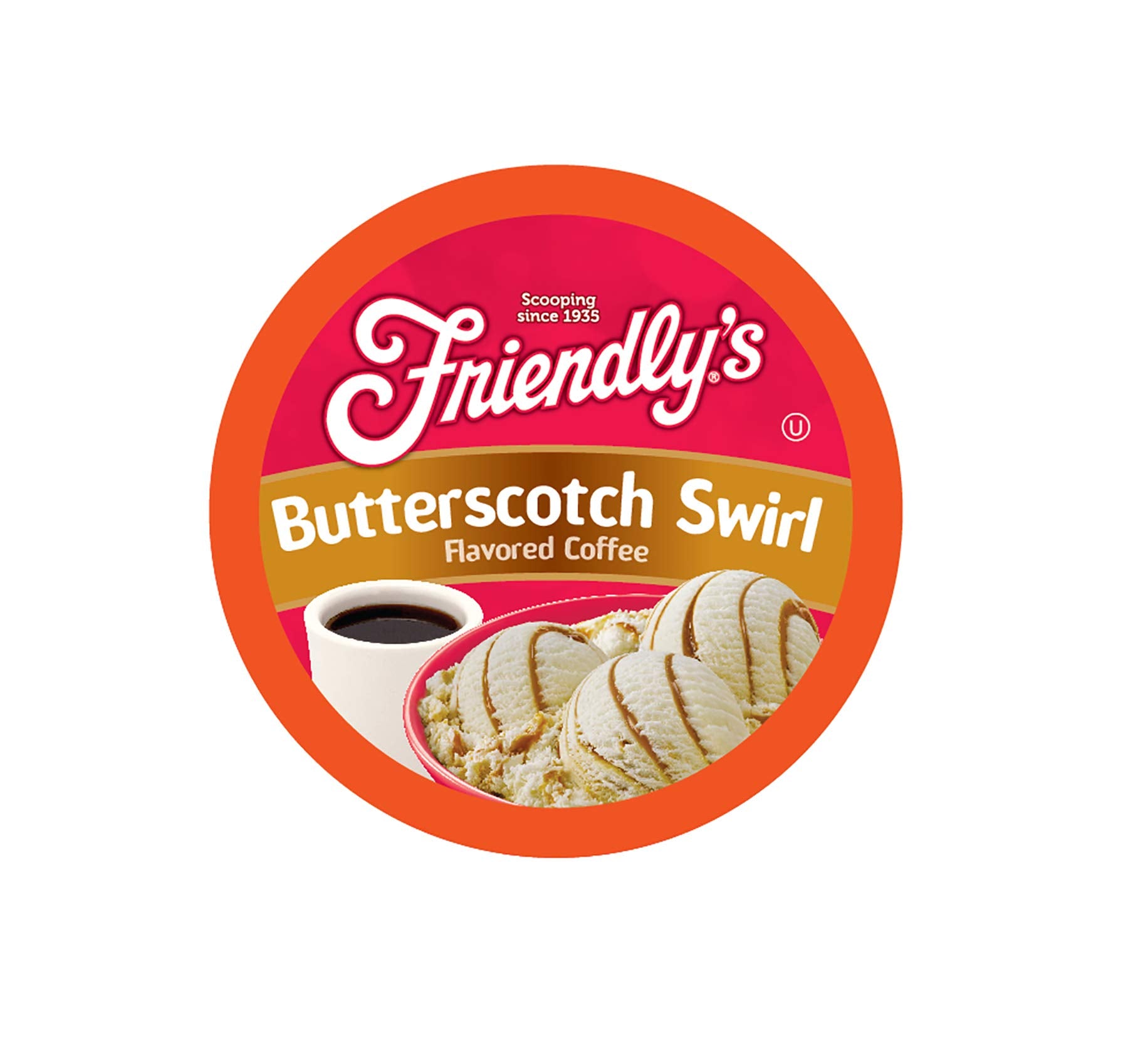 Friendlys Flavored Ice Cream Coffee Pods, Butterscotch Swirl, 40 Count, Compatible with Keurig K Cup Brewers