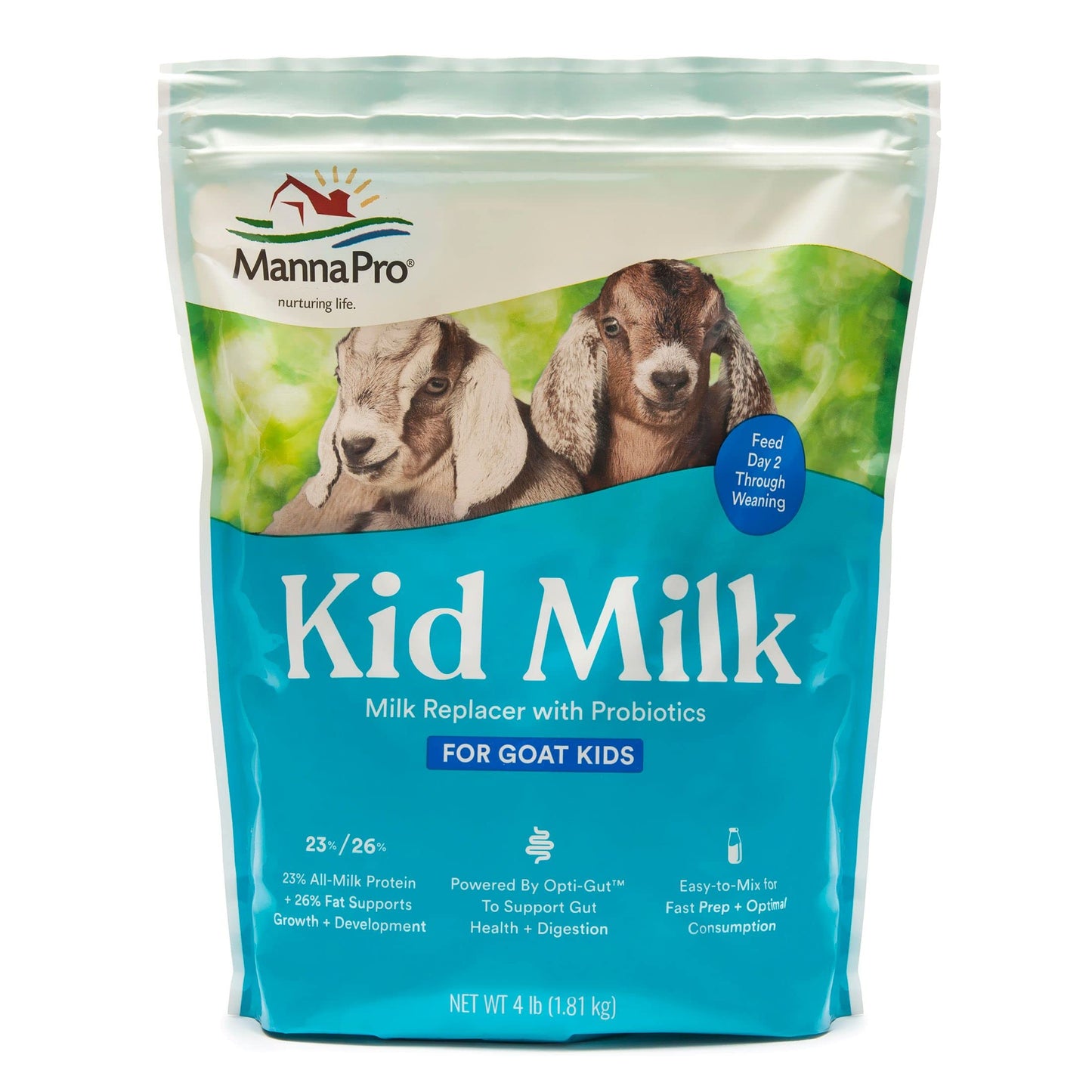 Manna Pro Goat Kid Milk Replacer, High In Protein To Support Growth, Powered By Opti-Gut To Support Gut Health & Digestion, Easy