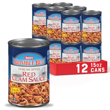 Bumble Bee Snow'S Tuscan Style Red Clam Sauce, 15 Oz (Case Of 12) - Authentic Italian Clam Sauce - Made With Fresh Clams, Garlic