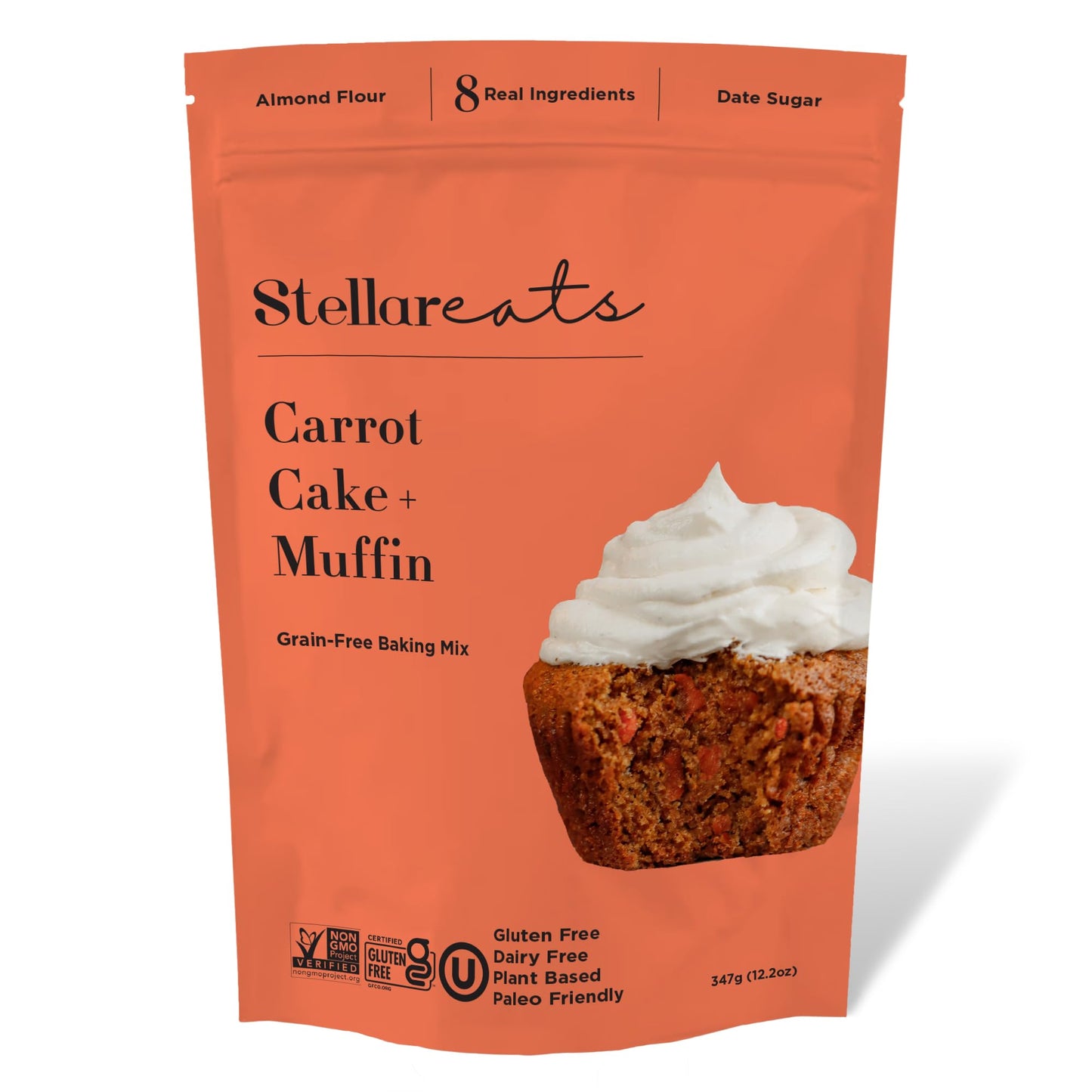 Stellar Eats Grain-Free Carrot Cake & Muffin Mix, Gluten-Free, Plant-Based, 12.2 oz