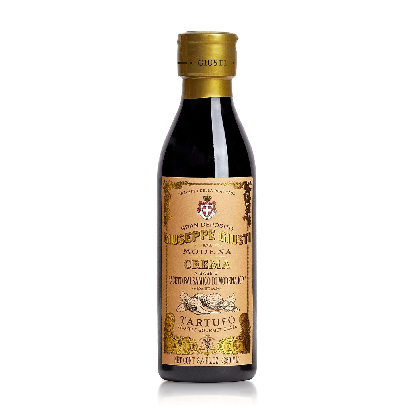 Giusti Truffle Balsamic Glaze - Gourmet Vinegar Reduction Based on Balsamic Vinegar of Modena with Black Truffle - Rich & Thick 