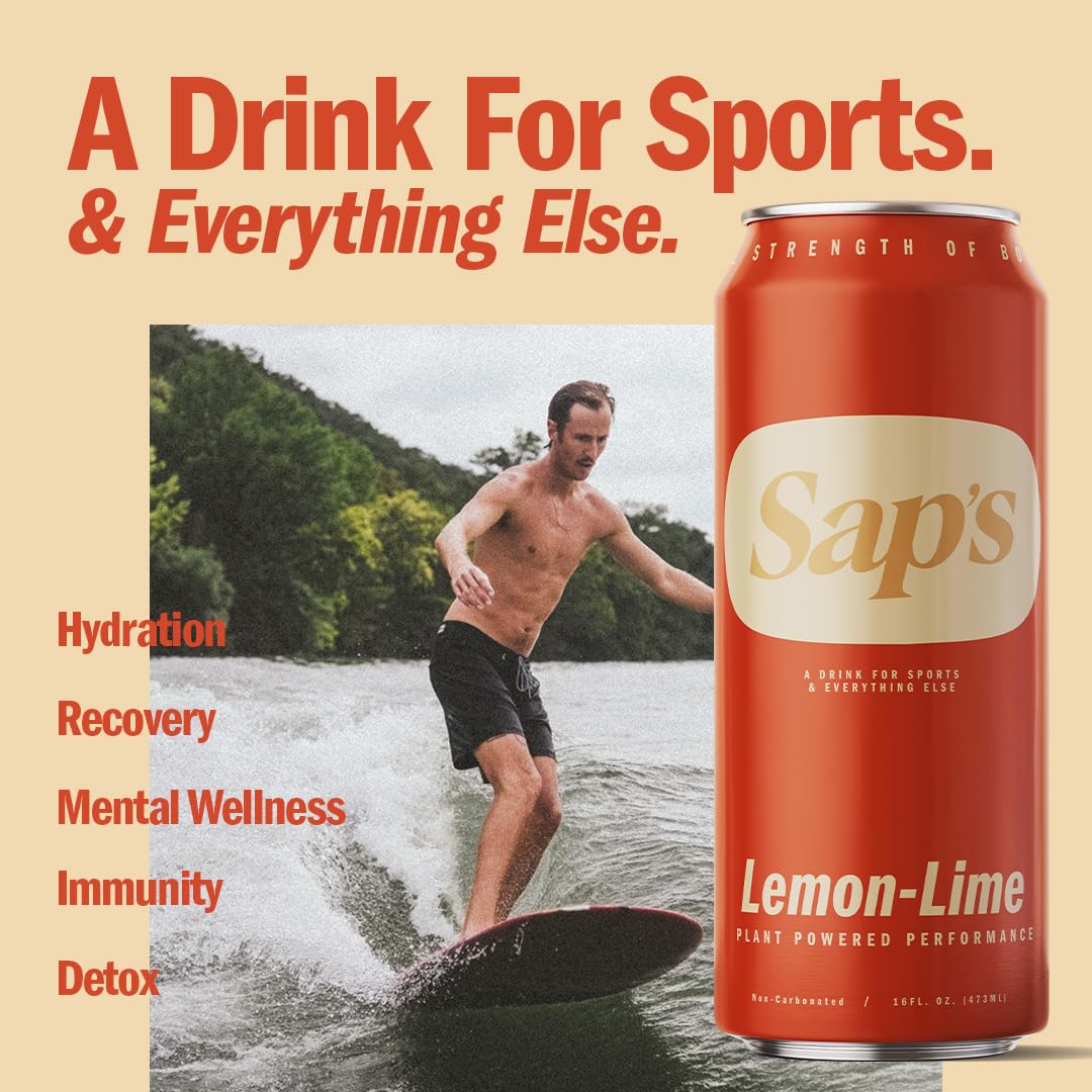 Saps Rapid Rehydration Sports Drink - 12 Cans, Lemon Lime With Electrolytes And Adaptogens For Workouts, Wellness - Zero Artific