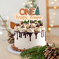 First Birthday Cake Topper, Wooden One Cupcake Topper 1St Birthday Party Decoration Number Cake Photo Props Happy Camper Party Decor For Baby Shower Anniversary