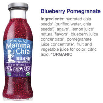 Mamma Chia Organic Chia Beverage, Blueberry Pomegranate, 10 Ounce Chia Organic Beverage, Usda Organic, Non-Gmo, Vegan, Gluten Fr