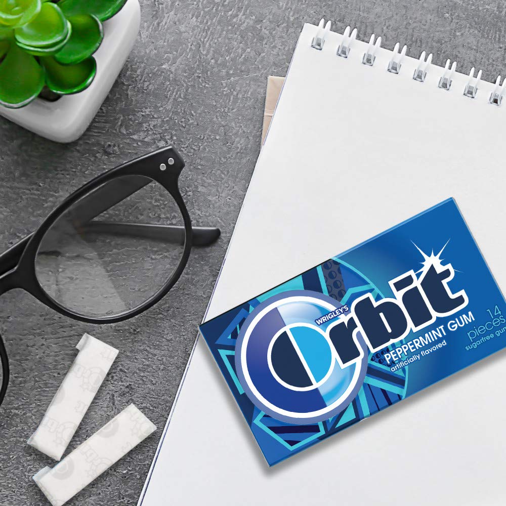 Orbit Peppermint Sugarfree Chewing Gum, 3 Packs Of 14-Pieces (42 Total Pieces)