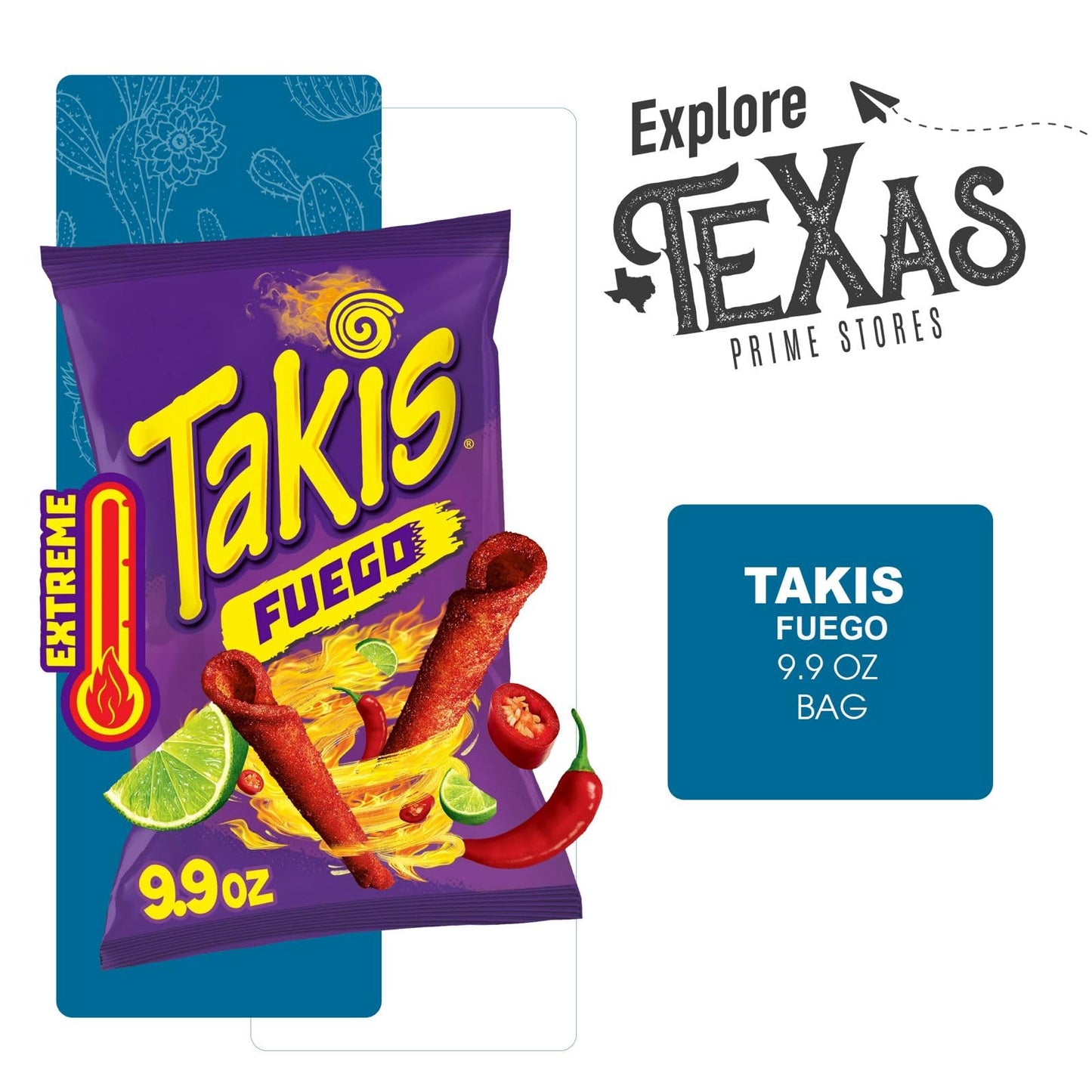 Takis Fuego Rolled Tortilla Chips - 4-Pack Sharing Size, 9.9 oz Bags, Hot Chili Pepper Flavor
