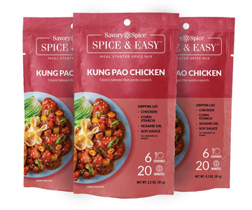 Savory Spice Kung Pao Chicken 3-Count Spice & Easy Meal Starter Spice Mix | Quick Kung Pao Chicken Kit & Seasoning Mix (3-Count 