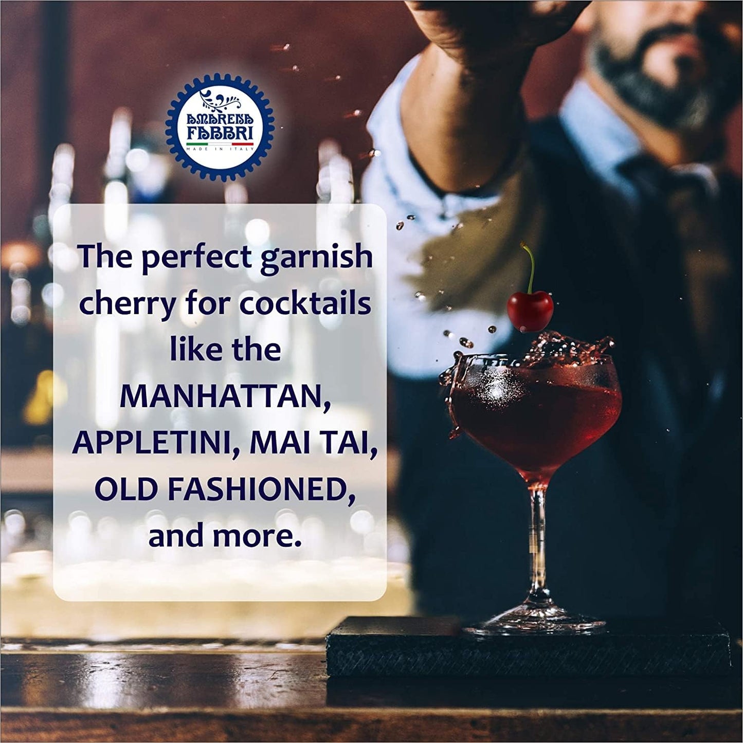 Fabbri Amarena Fabri Cherries, 21 oz, 1.31 lb, Perfect for Desserts and Cocktails