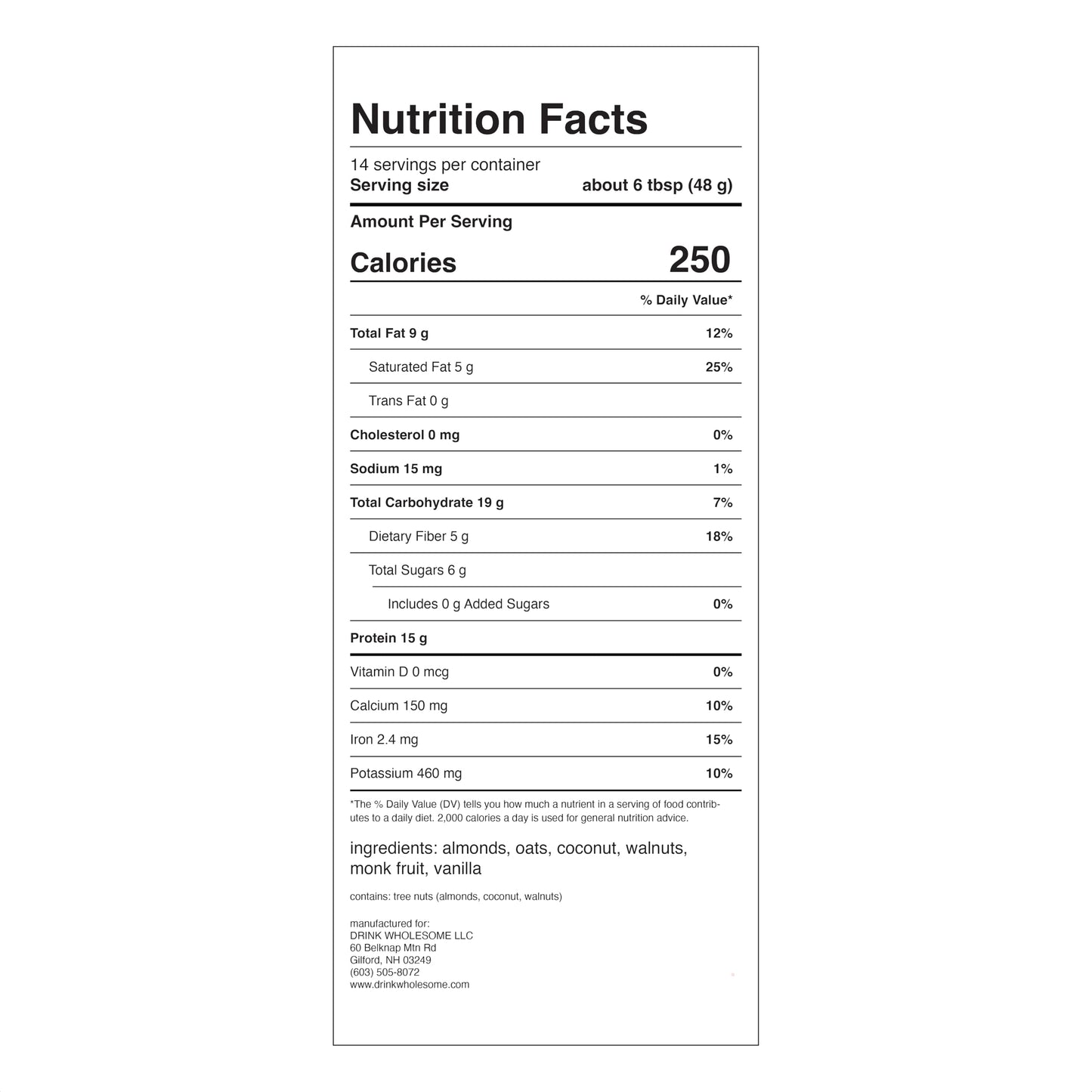 Drink Wholesome Vanilla Meal Replacement Powder | For Sensitive Stomachs | Gut Friendly | Additive & Dairy Free | No Artificial Sweeteners | No Bloating, Farts Or Gas | No Constipation Or Diarrhea