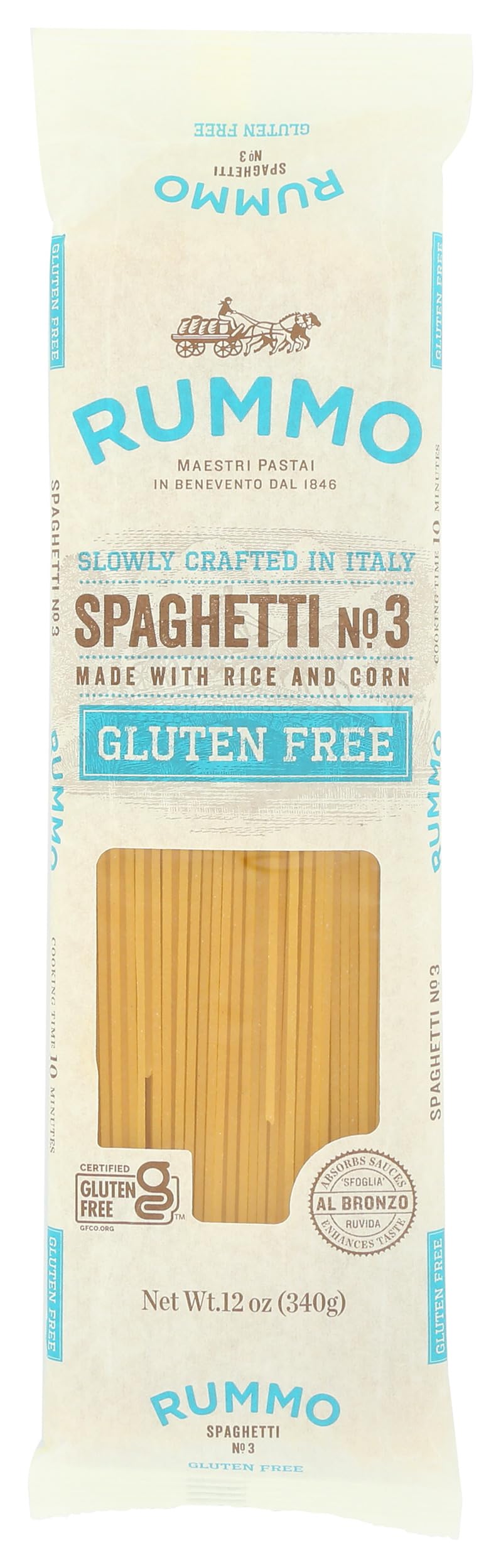 Rummo Spaghetti Pasta, Non GMO, Gluten Free, 12 Ounce (Pack of 12)