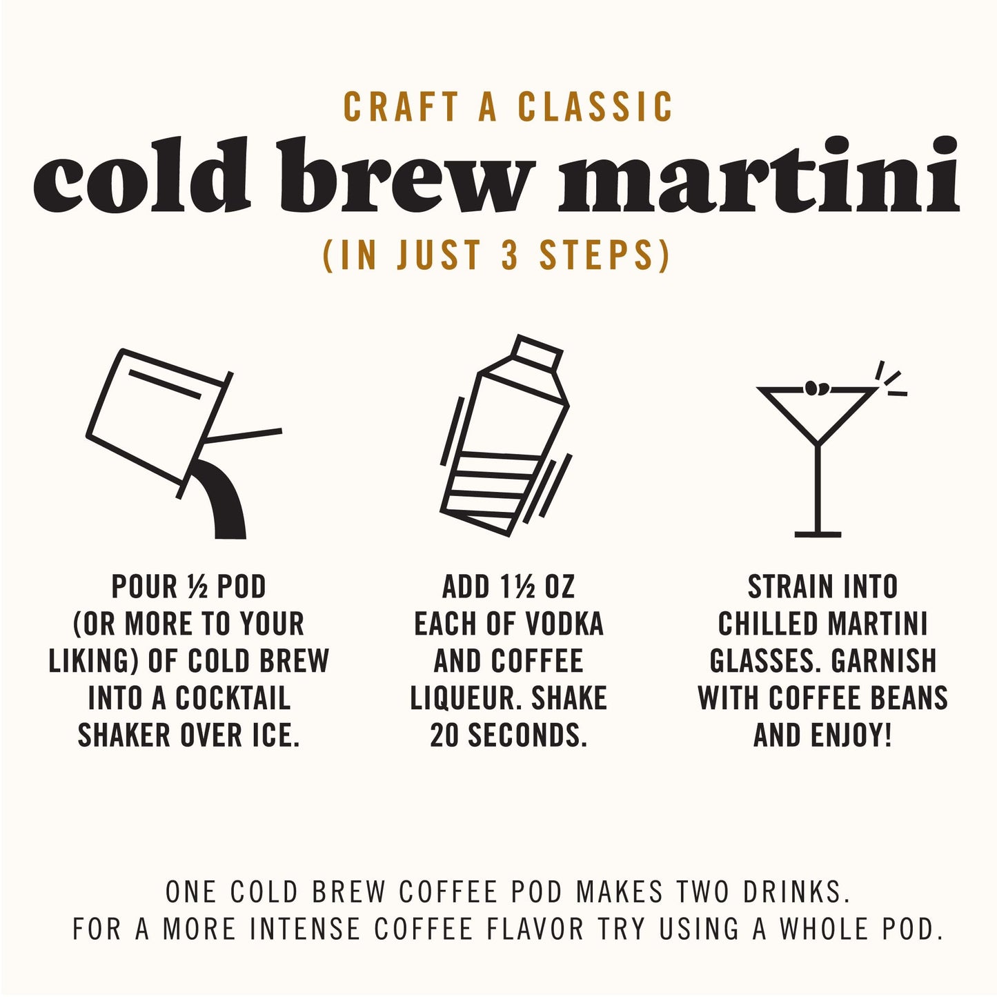 Java House Cold Brew Espresso Martini Pods – 100% Arabica – 6 Pack (Makes 12 Cocktails) – Smooth Coffee with Vanilla Notes