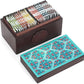 Octavius Assorted Tea Gift Set | 6 Assorted Black & Green Teas | 30 Teabags | Wooden Tea Sampler Pack W/Ornate Floral Design | Pack Of 2