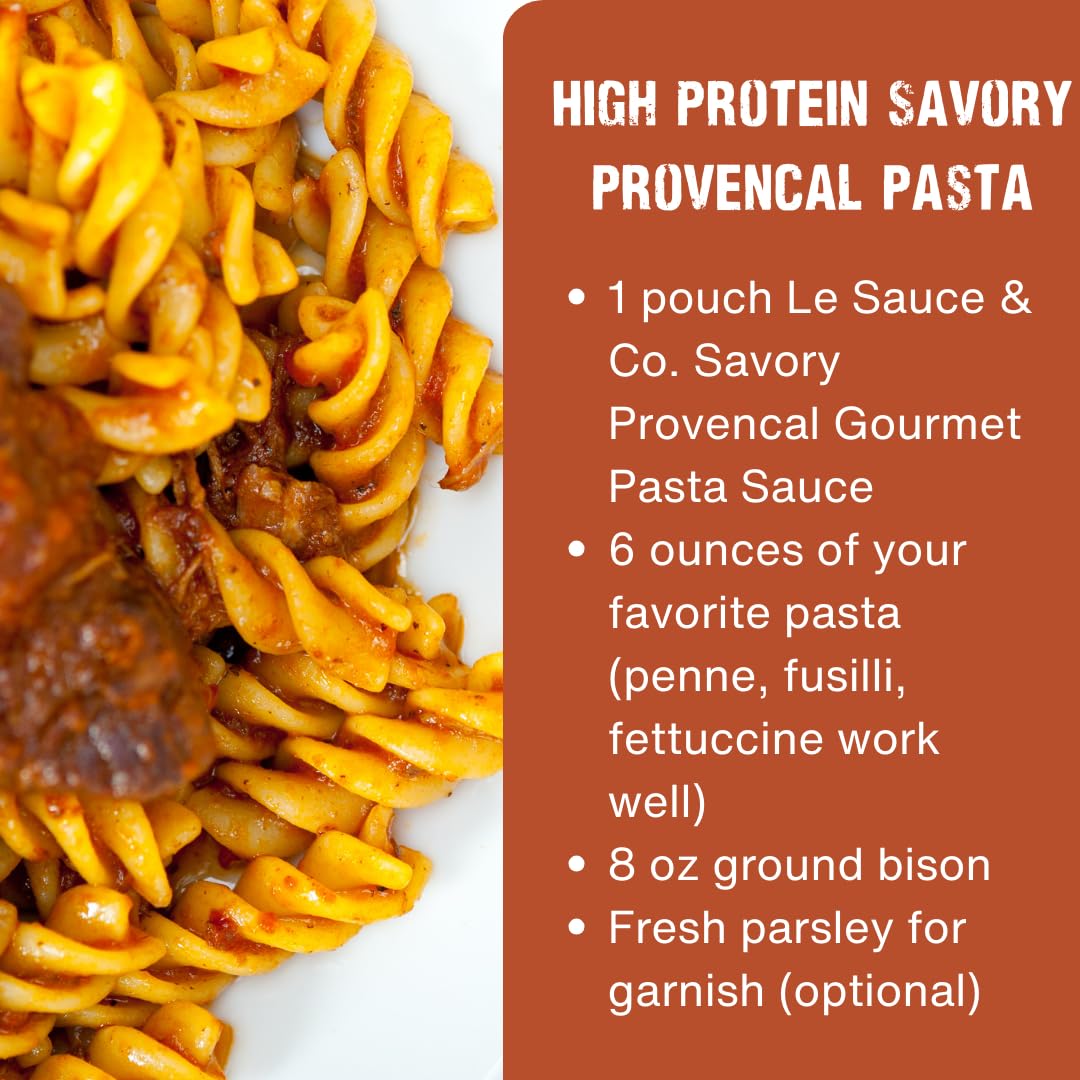 Le Sauce & Co. Gourmet Pasta Sauce, Savory Provencal, 2-Pack, All Natural, Imported San Marzano Tomatoes, 2 Servings