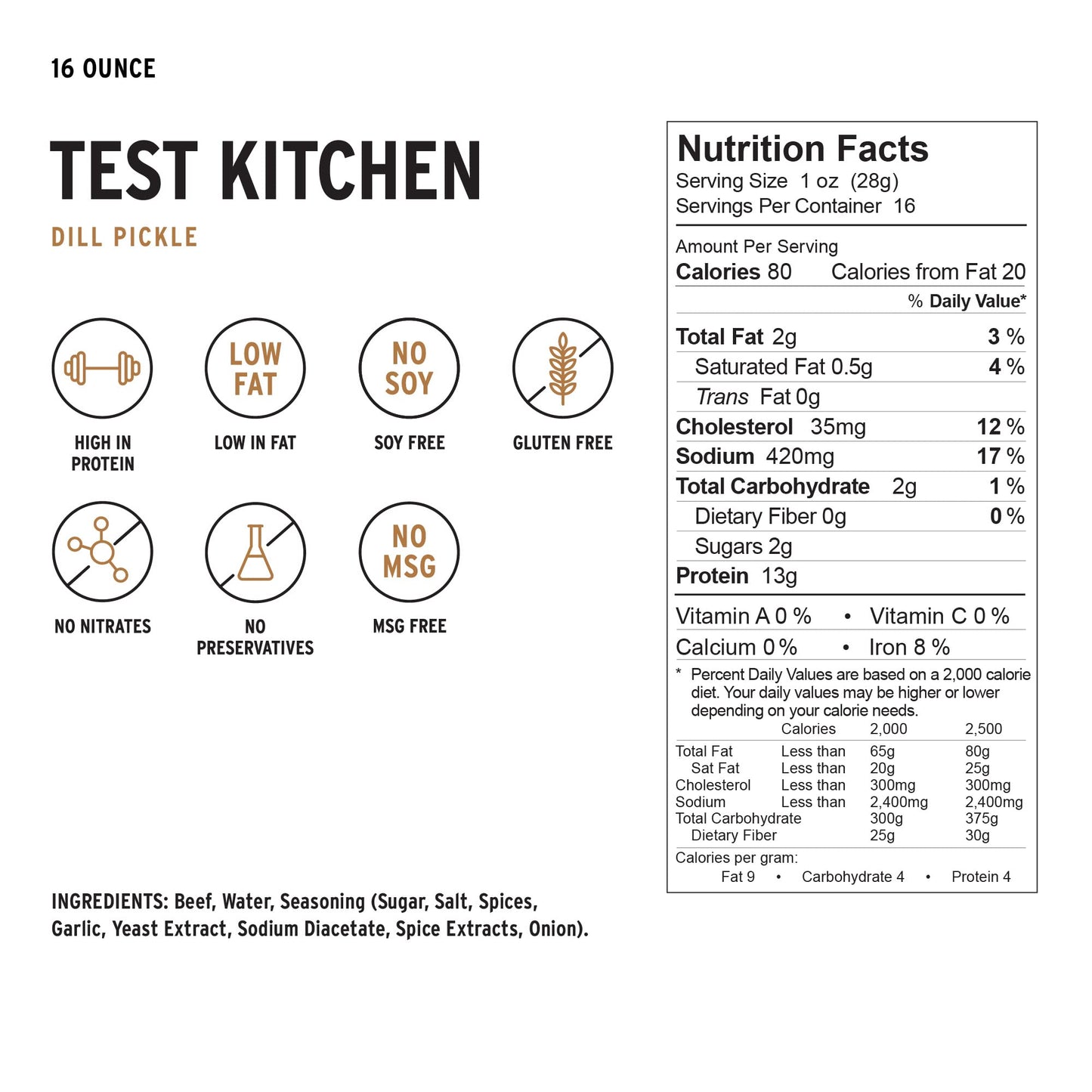 People'S Choice Beef Jerky - Test Kitchen Small Batch - Dill Pickle - High Protein Snacks For Adults - Gluten Free - Camping Foo
