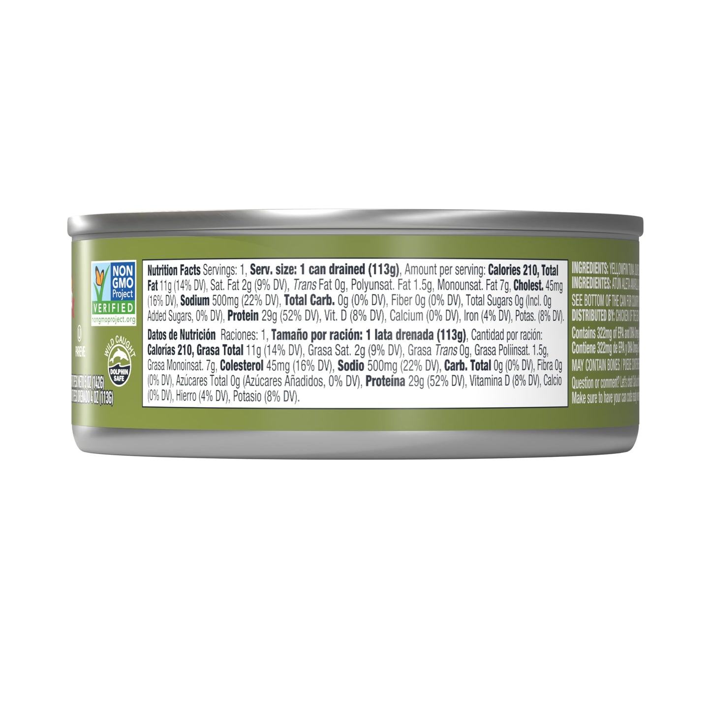 Van Camps Seafood Solid Light Yellowfin Tuna In Olive Oil, 5 Oz. Can (Pack Of 24), Wild Caught Canned Tuna