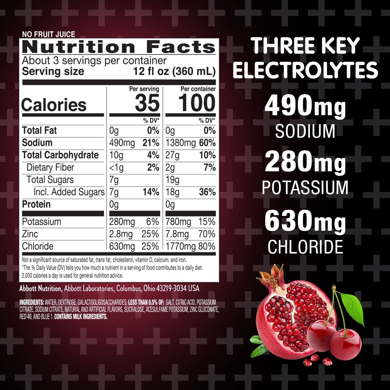 Pedialyte Advancedcare Plus Electrolyte Drink, With 33% More Electrolytes And Has Preactiv Prebiotics, Chilled Cherry Pomegranat