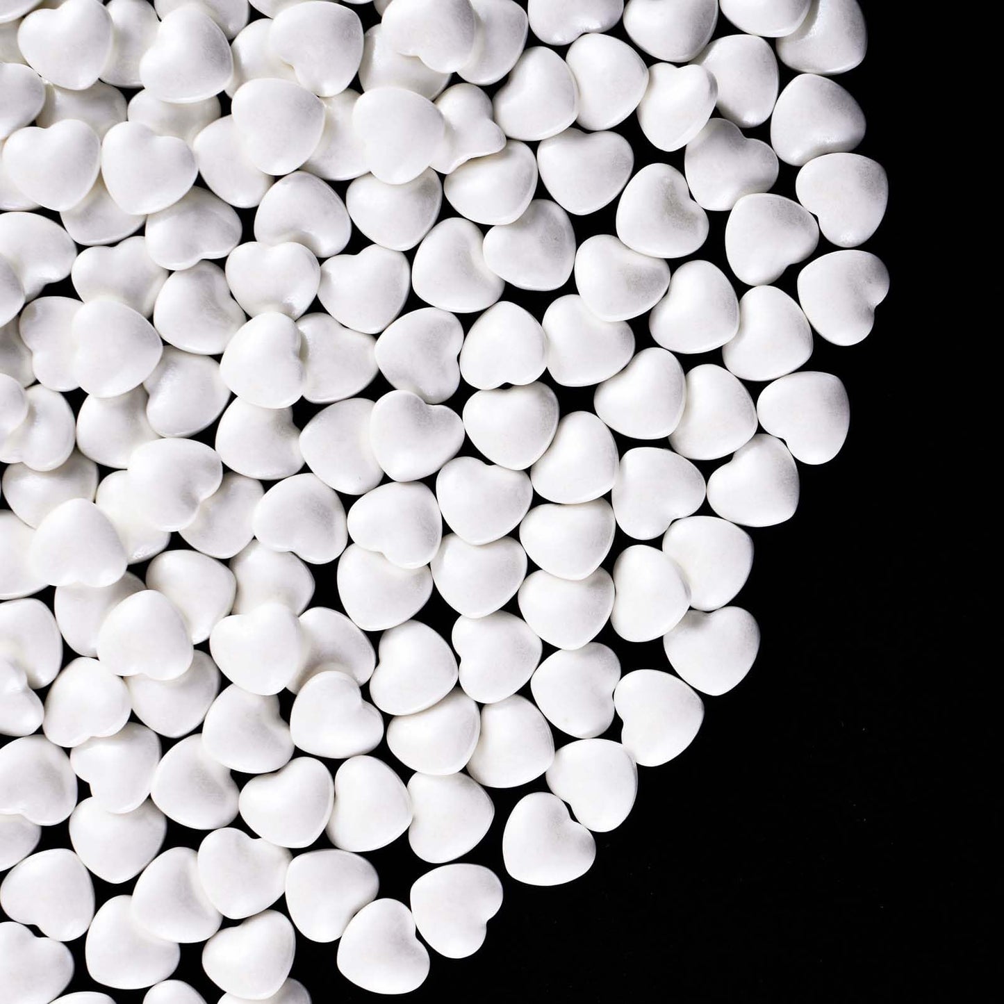 Kasvan White Heart Shapes Sprinkles - Edible Candy Pearls 130g/4.58 Oz, Mix Size, Baking Cake Decorations, Ice Cream Toppings an