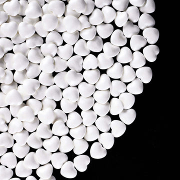 Kasvan White Heart Shapes Sprinkles - Edible Candy Pearls 130g/4.58 Oz, Mix Size, Baking Cake Decorations, Ice Cream Toppings an
