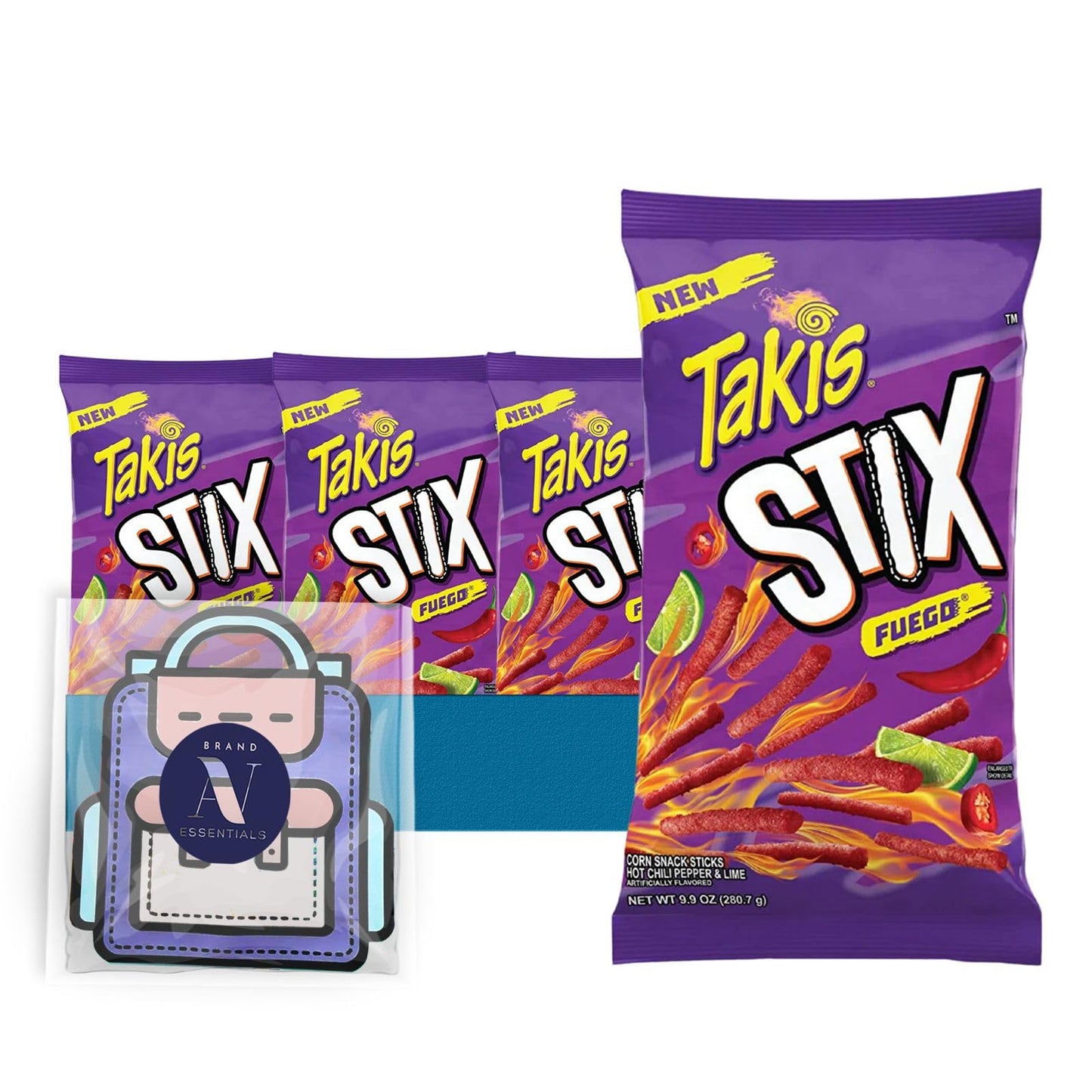 Takis Rolled Tortilla Chips 4-Pack, Hot Chili Pepper, 9.9 oz Bags, Sharing Size