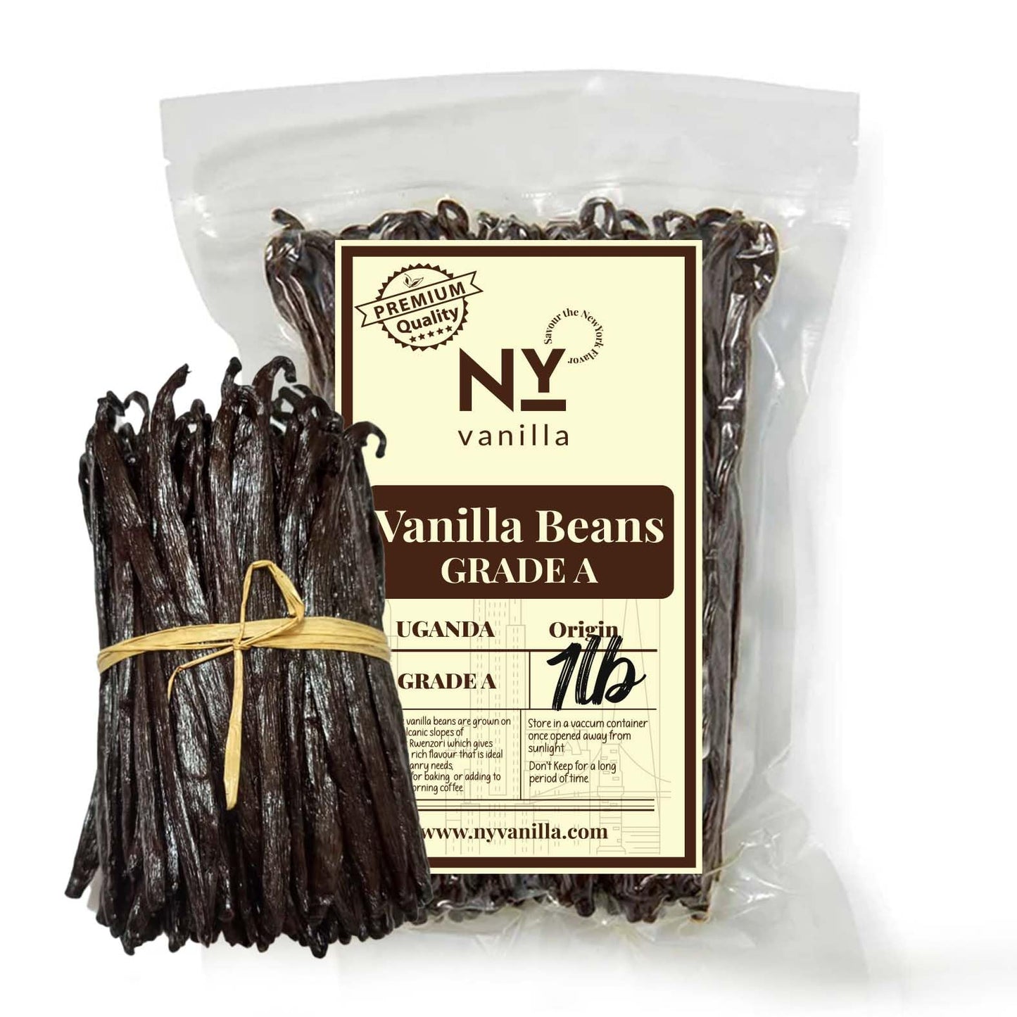 Bulk Vanilla Beans Grade A + | 1 LB Vanilla Bean Pods for Making Vanilla Extract | NON GMO | Premium Natural Vanilla beans For B