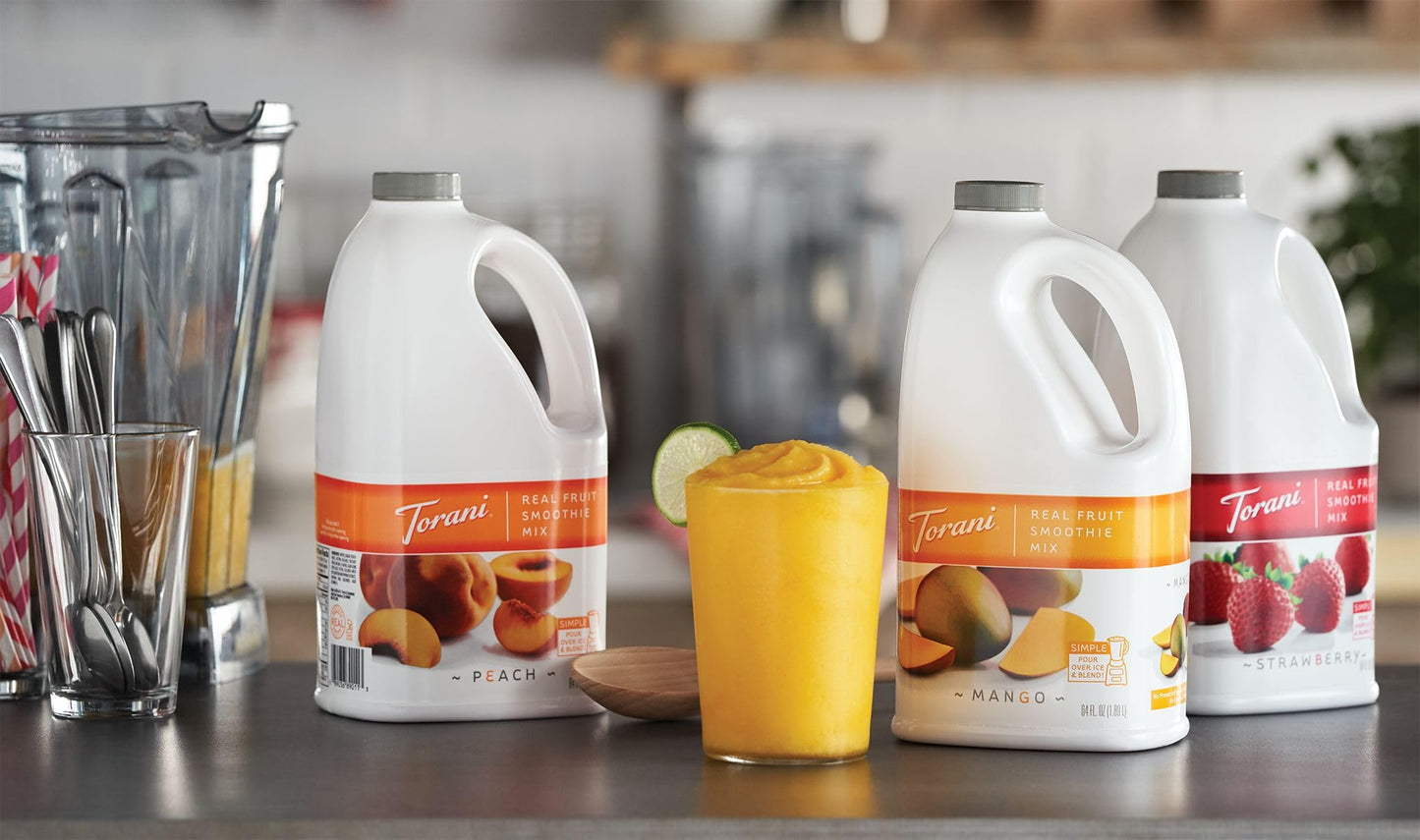 Torani Real Fruit Smoothie Mix, Strawberry Banana, 64 Ounce
