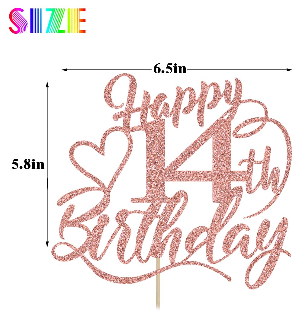 Happy 14Th Birthday Cake Topper For 14Th Men And Women Birthday Party Decorations