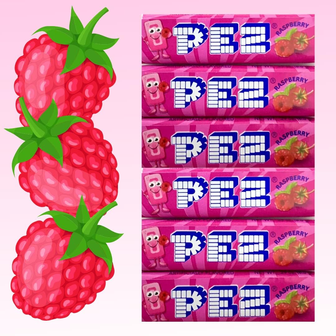 Page74 Pez Candy Dispenser Refill Rolls, 25 Count, Raspberry Flavor, Size: 11.5 cm x 3.4 cm x 11.9 cm