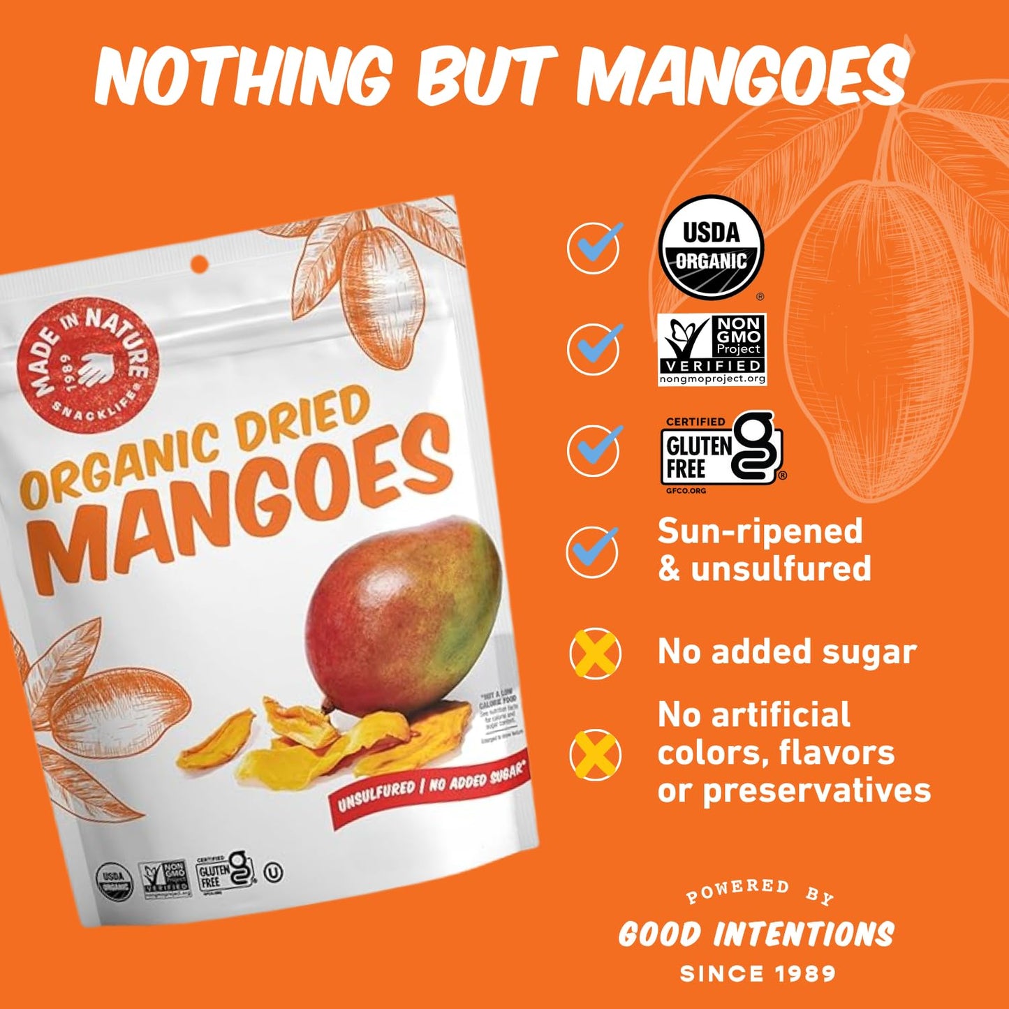 Made In Nature Organic Dried Mangoes, 28 Ounce (Pack of 1) - Vegan Snack, Non-GMO, Unsulfured, Gluten Free, Kosher