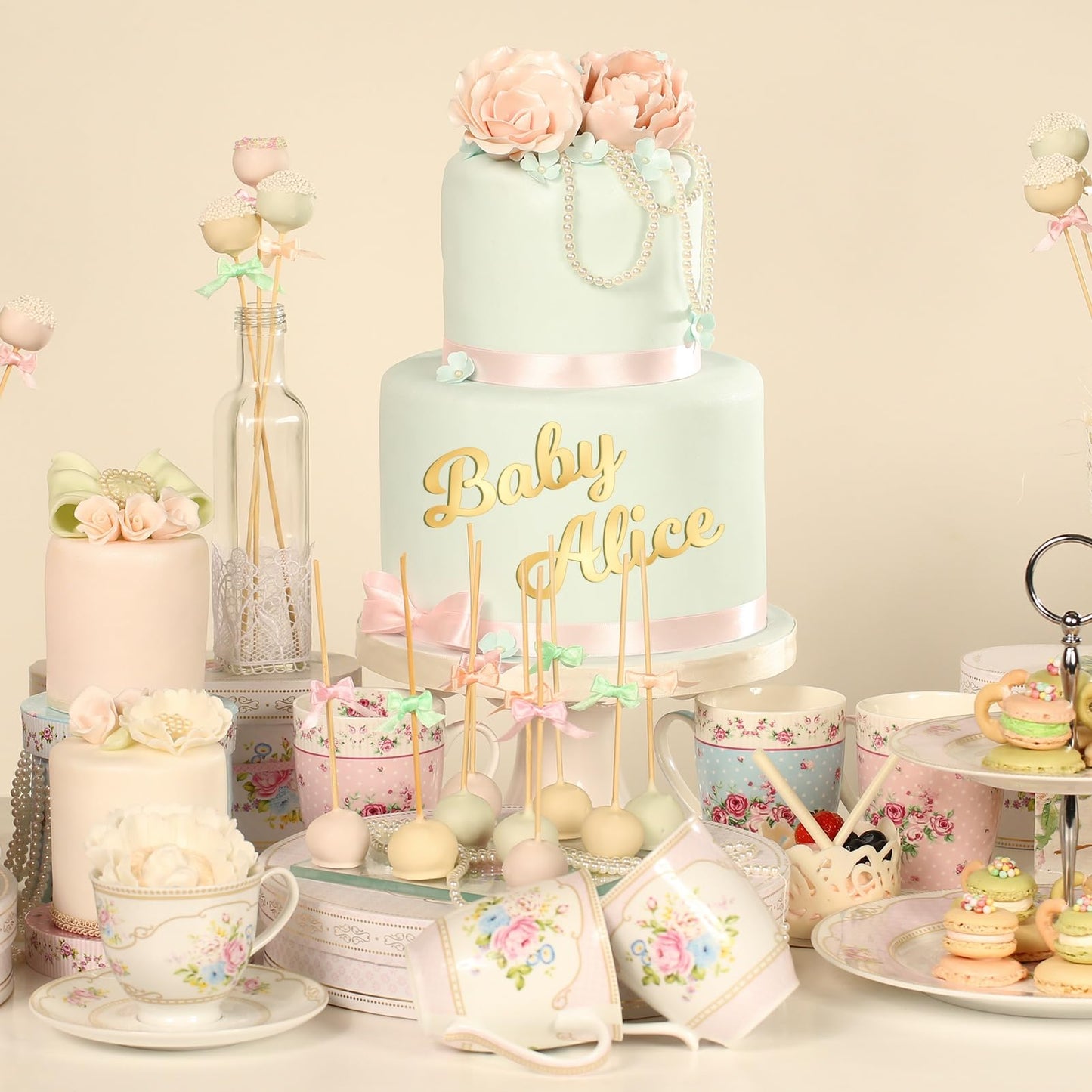 Jspupifip 64 Pcs Acrylic Cake Alphabet Numbers Topper, Mirror Number 0-9 And Alphabet A-Z Personalized Cake Picks Decor Annivers