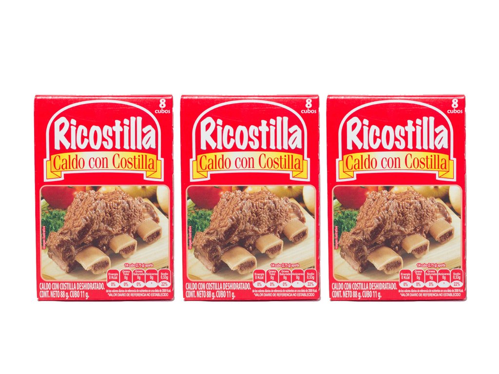 Ricostilla Cubed Rib Broth (Caldo Con Costilla Desidratado) 24Ct