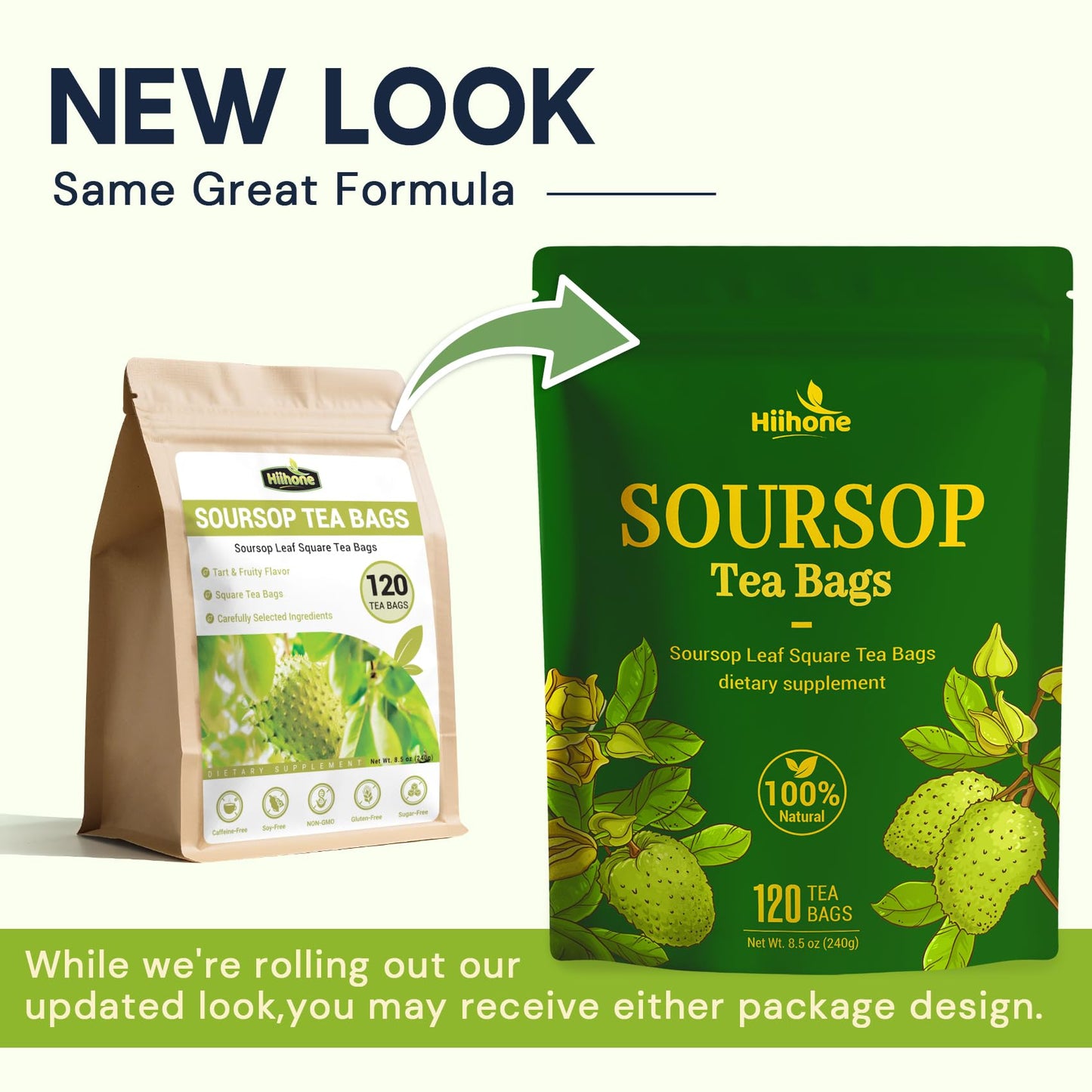 Soursop Leaf Herbal Tea (Graviola) - Caffeine & Sugar Free  120 Count